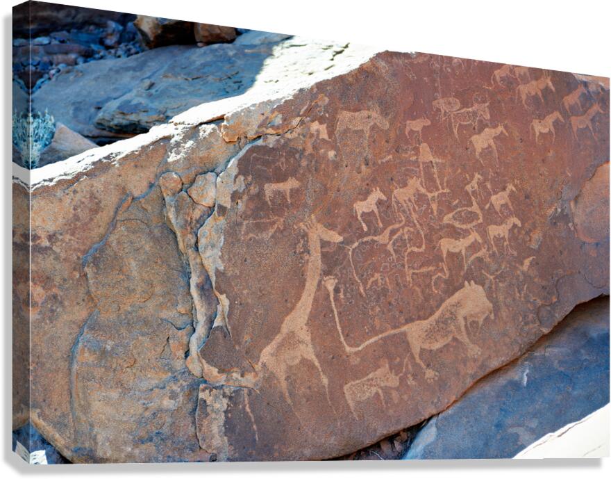 Prehistoric rock engravings at Twyfelfontein in Namibia