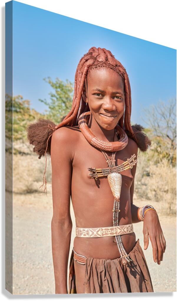 Portrait of a Himba woman in Kunene region of Namibia