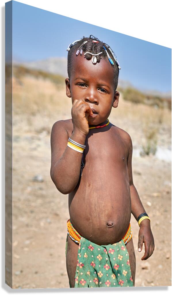 Portrait of a child from Zemba Bantu in Kunene Region of Namibia