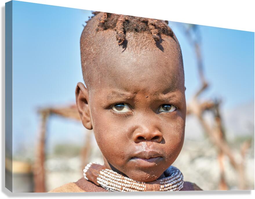 Portrait of a child from Himba village in Kunene region Namibia