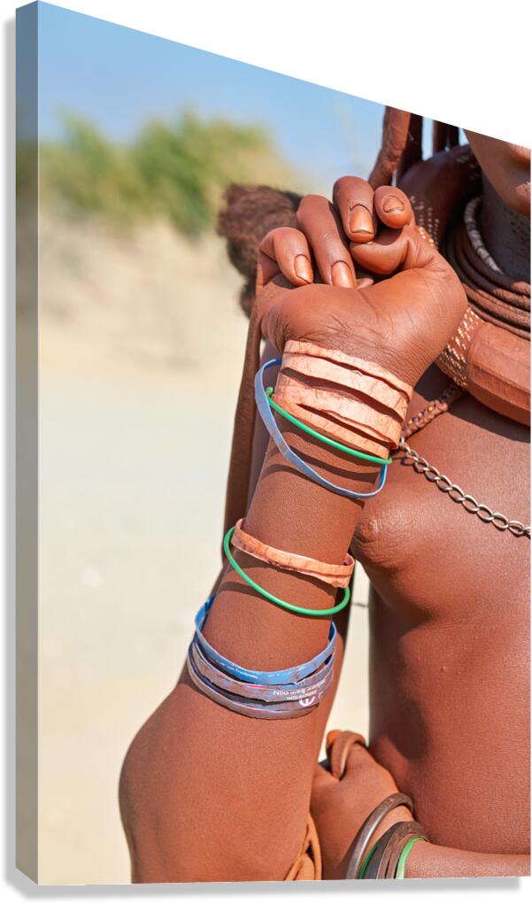 Portrait of Himba woman in Kunene region of Namibia with bracele