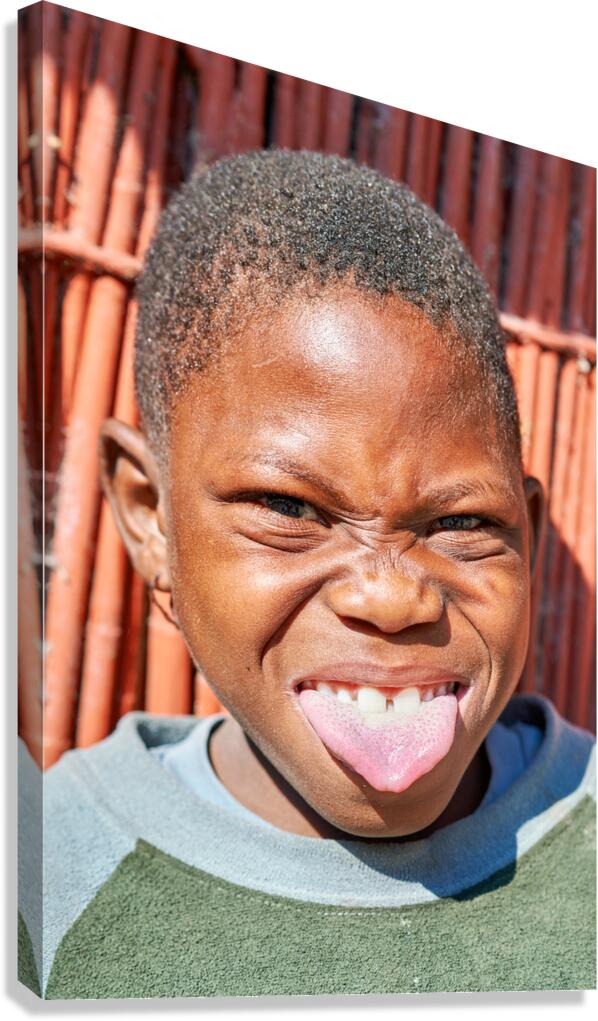 Joyful child shows playful expression in Kavango Region Namibia