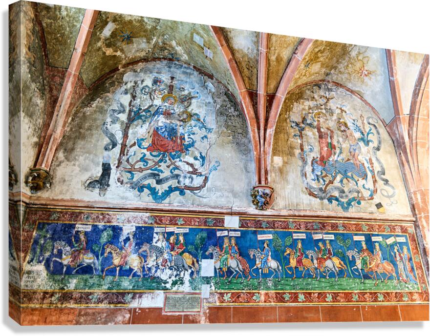 Historical murals in Saint Pierre le Jeune church of Strasbourg