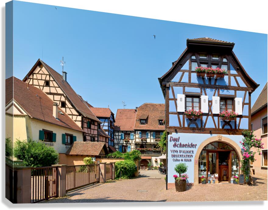 Timber framed houses in Eguisheim on the Alsace Wine Route