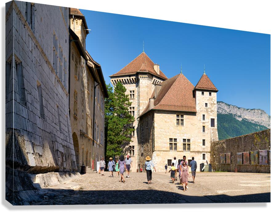 Visiting the castle in Annecy Haute Savoie France on a clear d