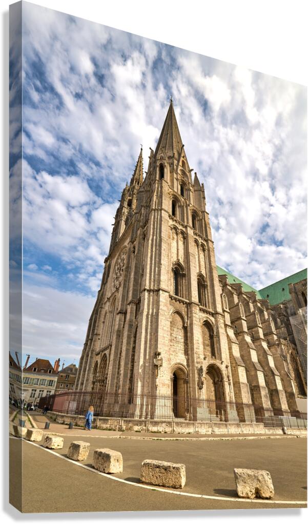 Chartres Cathedral stands tall in Chartres France under a blue s