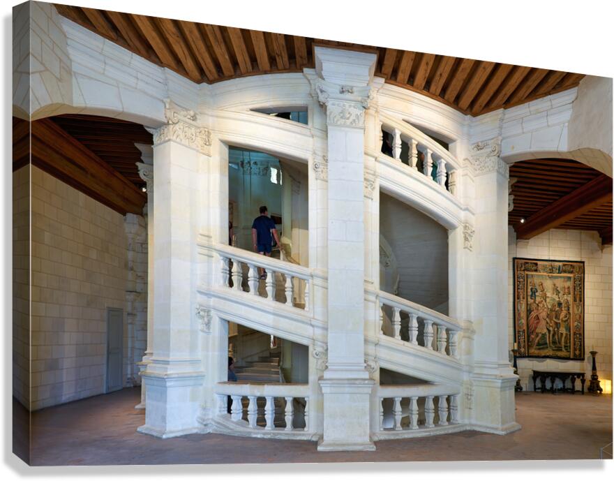 Double spiral staircase in Chateau de Chambord in France