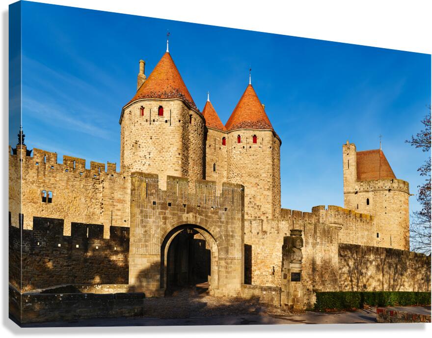 Visit to historic fortress in Carcassonne France during sunny we