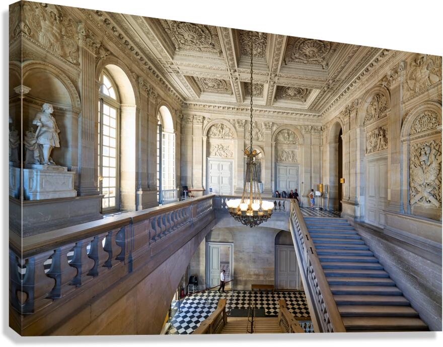 Visitors explore interior of Palace of Versailles in Paris Franc