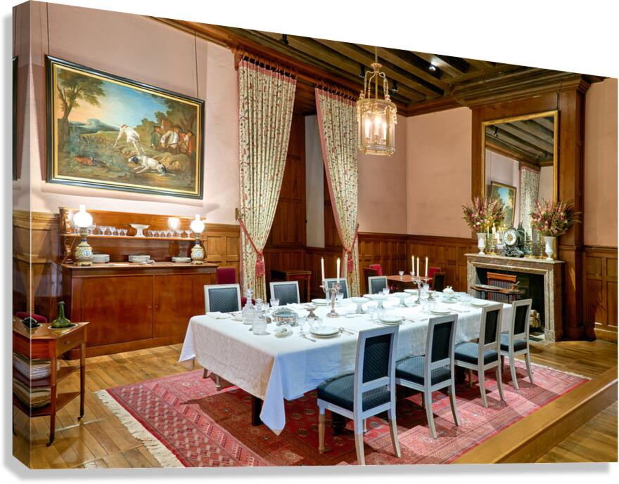 Dining room setup in Chateau dAzay le Rideau in Loire Valley Fr