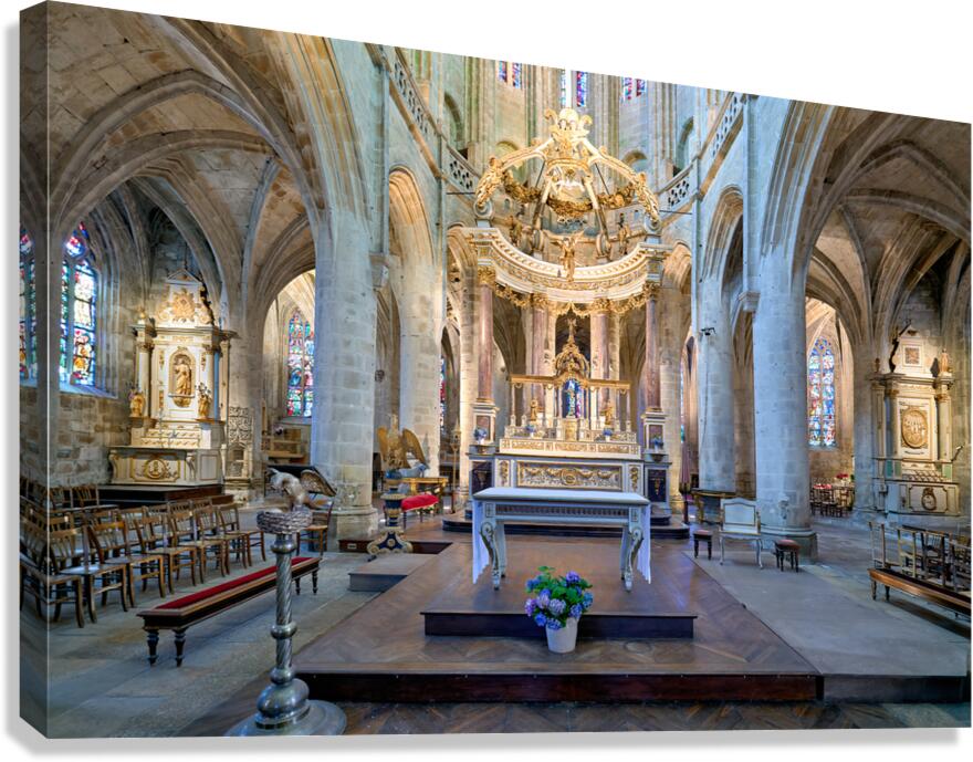 Basilica of St Saviour interior view in Dinan France