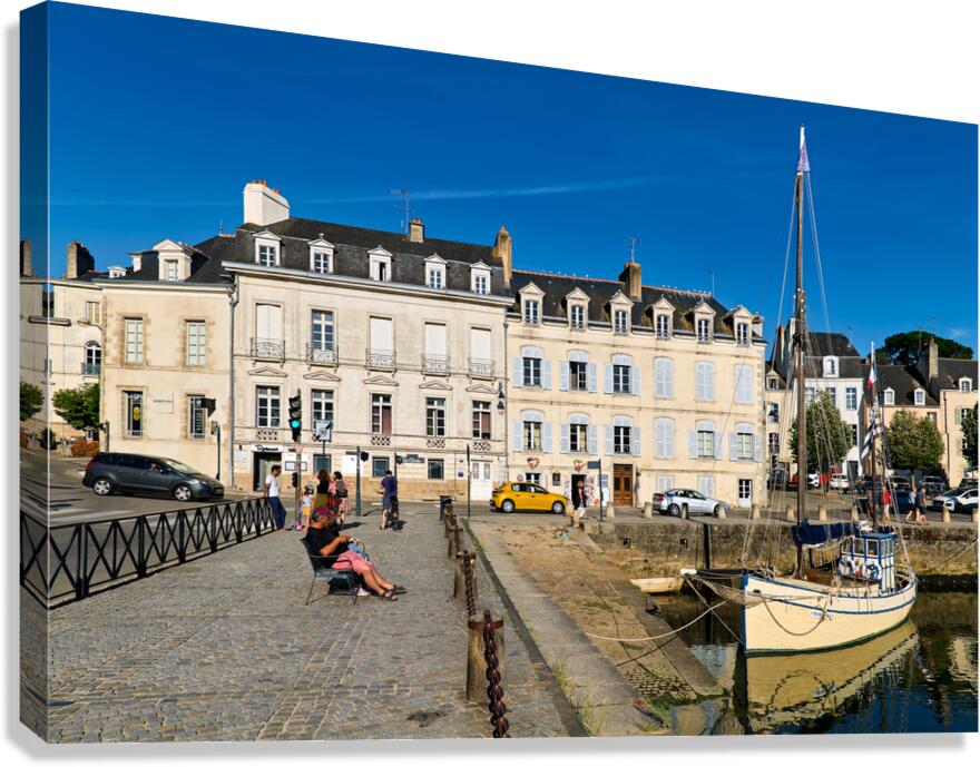 Boats moored at the port in Vannes Brittany France during daytim