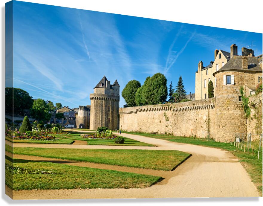 Gardens near city walls in Vannes Brittany France