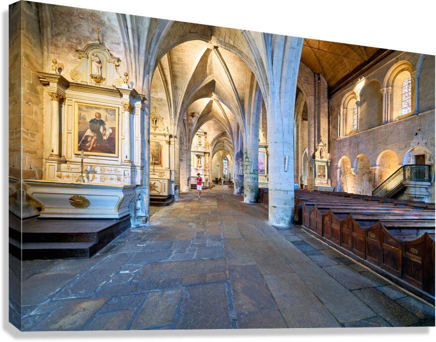 Exploring the interior of Basilica of St Saviour in Dinan France