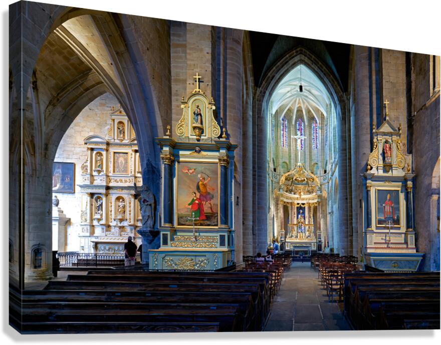 Basilica of St Saviour interior view in Dinan Brittany France
