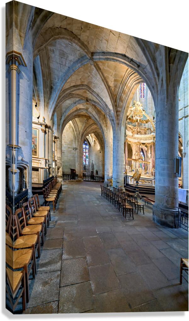Exploring the interior of Basilica of St Saviour in Dinan France