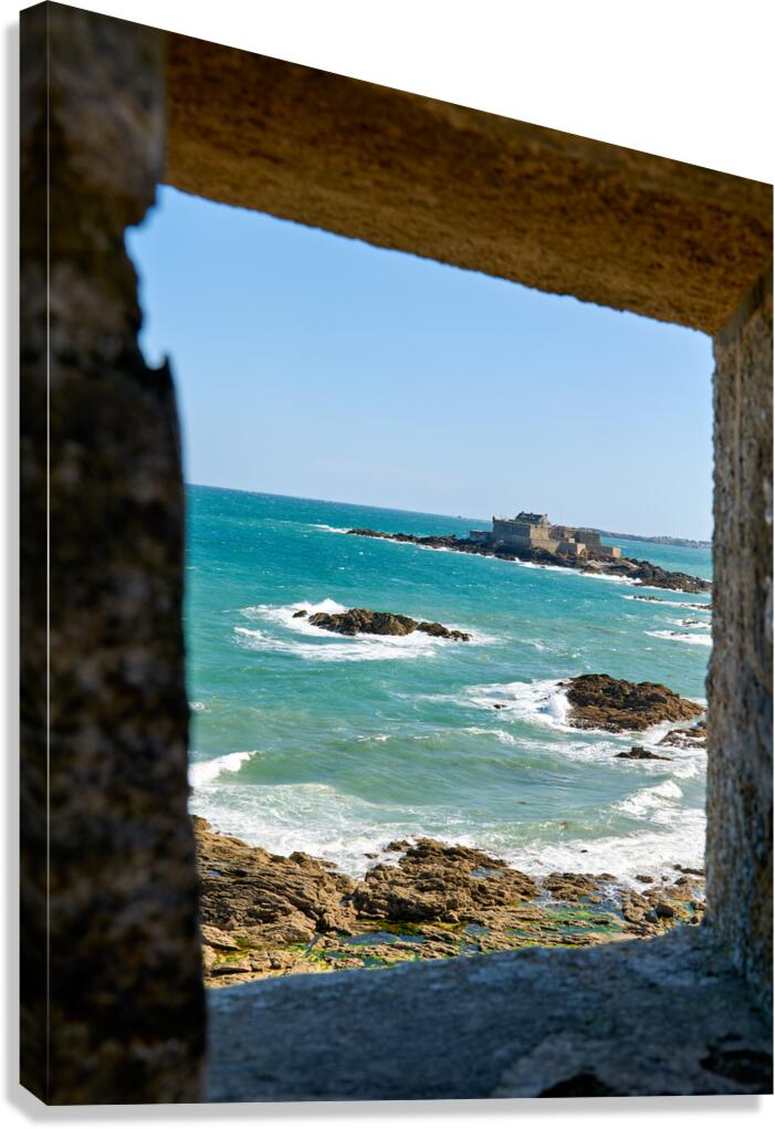 View of Fort National in Saint Malo Brittany France by the sea
