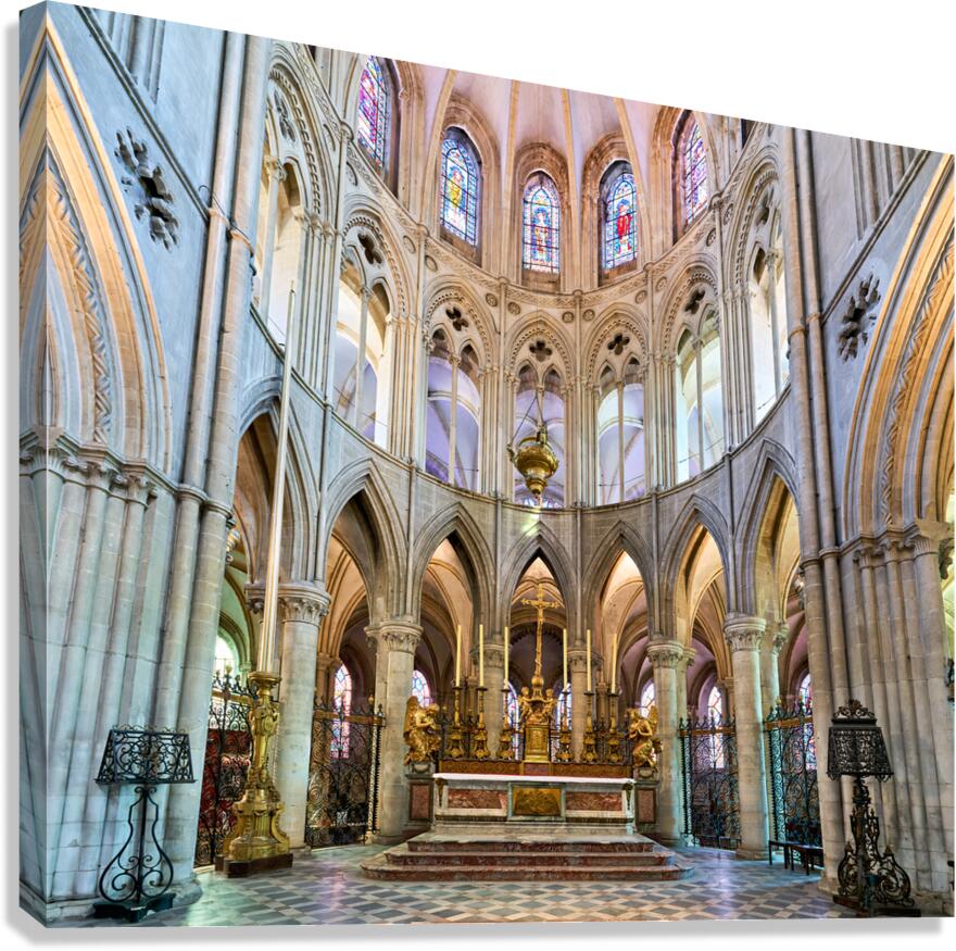 Altar inside Abbey of Saint Etienne in Caen Normandy