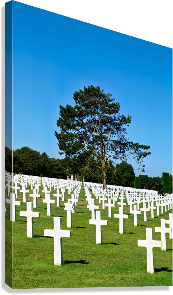 Grave markers at Normandy American Cemetery in Colleville sur Me
