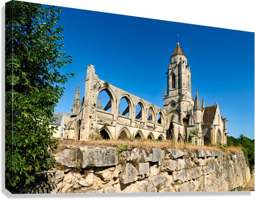 Ruins of Saint Etienne le Vieux church in Caen Normandy France