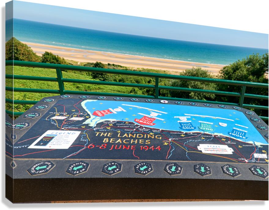 Map showing landing beaches in Normandy France during World War