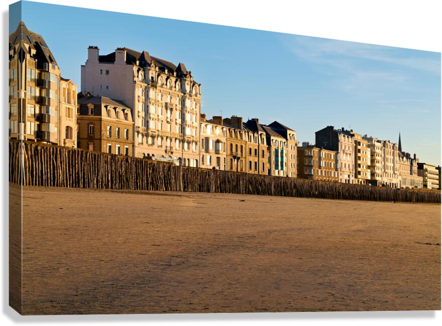 Grand plage du Sillon at dusk in Saint Malo Brittany France