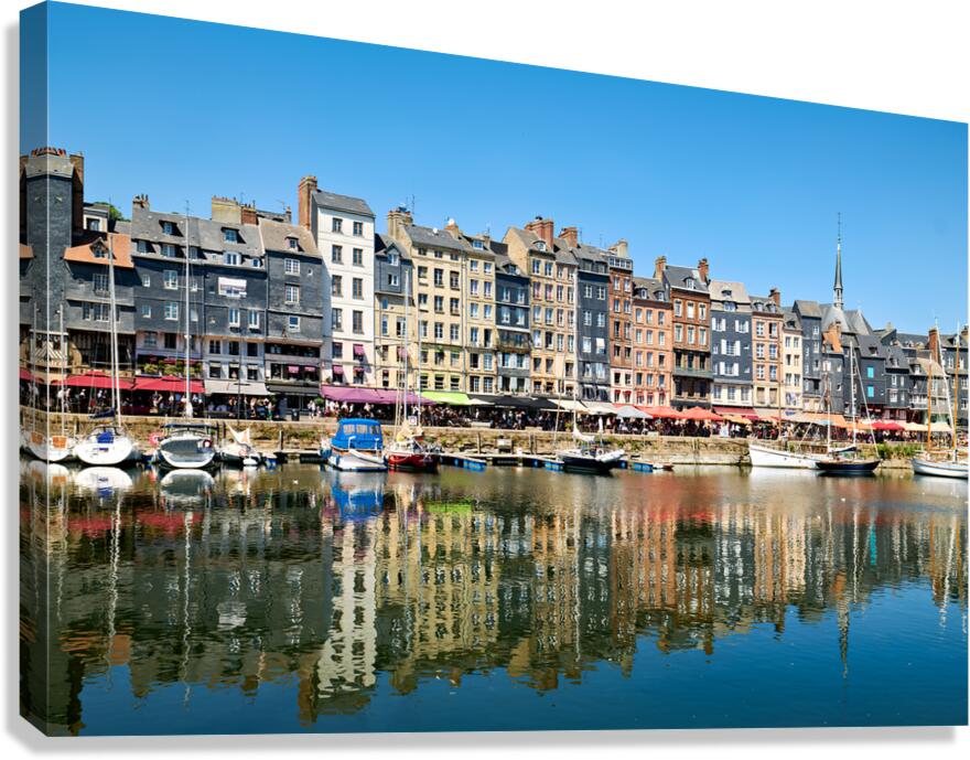 Beautiful harbour view in Honfleur Normandy France during the da