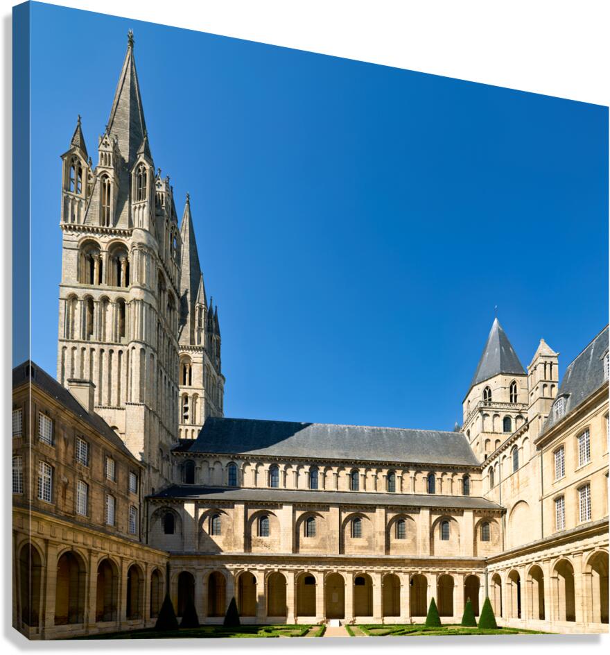 Historic Abbey of Saint Etienne in Caen Normandy under clear sky