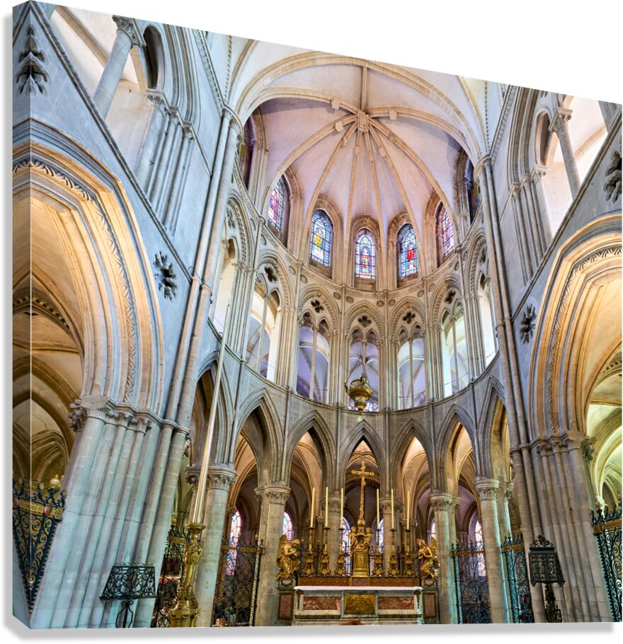 Altar view at Abbey of Saint Etienne in Caen Normandy France