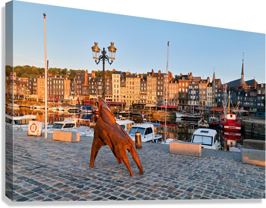 Sunrise at the harbour in Honfleur Normandy France