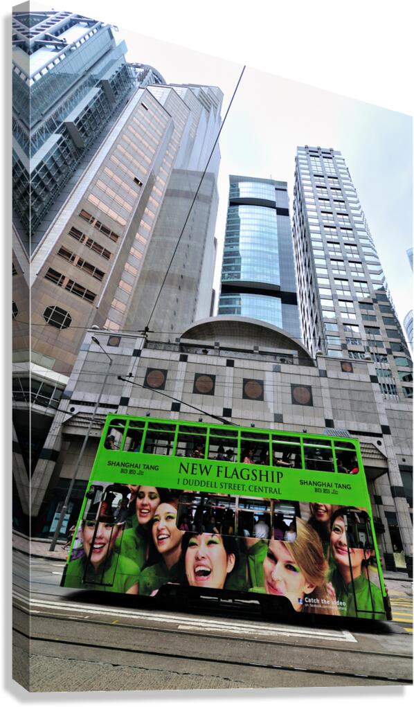 Tram rides through Hong Kong with Shanghai Tang advertisement
