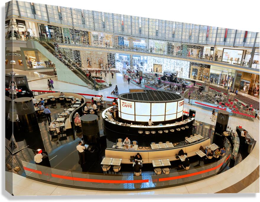 Luxury mall in Dubai features multiple levels and busy shoppers