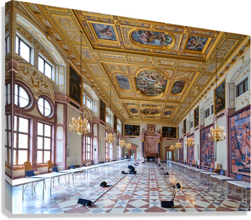 Grand interior of Residenz Residence Palace in Munich Germany