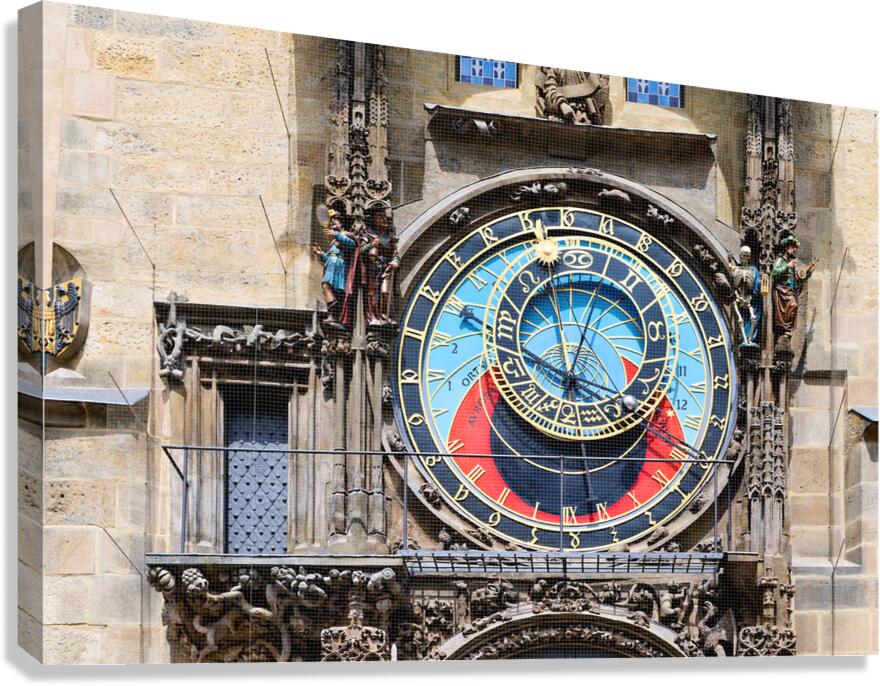 Ornate Prague Astronomical Clock with celestial dial and figures