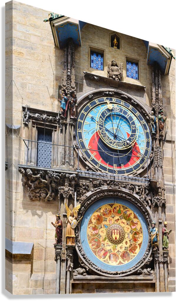 Ornate Prague Astronomical Clock with intricate dials and figure