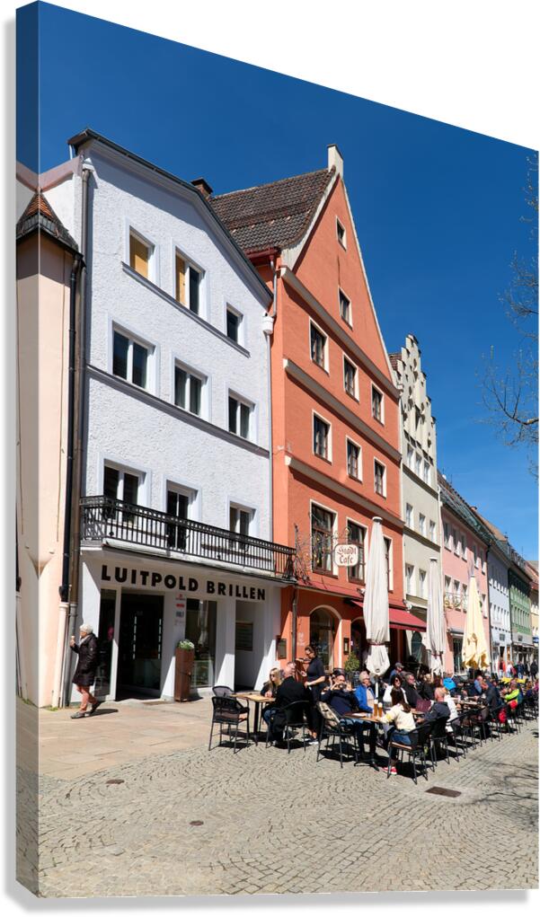 Outdoor cafes in Fussen along the Romantic Road in Germany