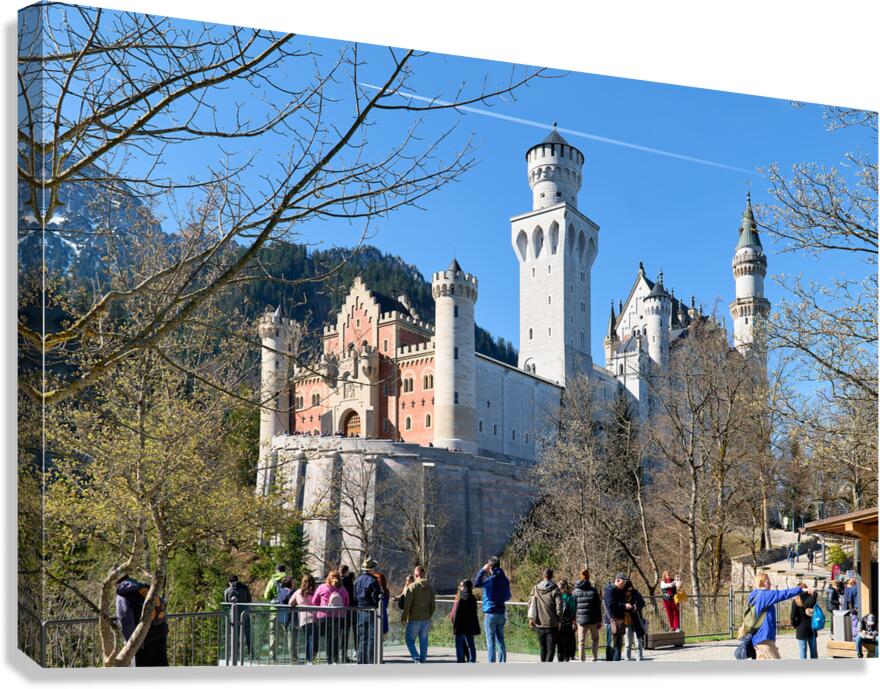 Visitors admire Neuschwanstein Castle in Bavaria