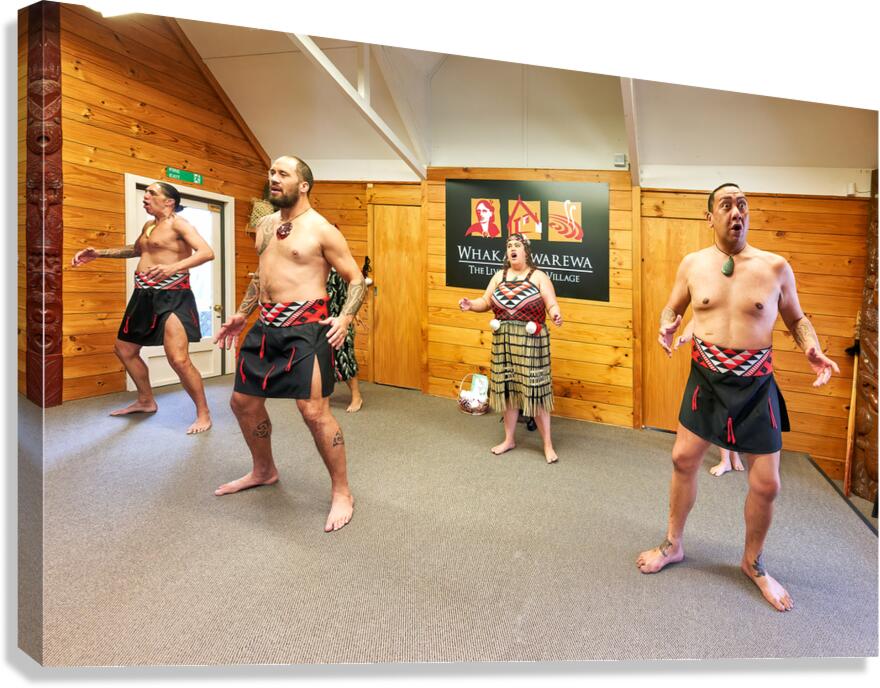 Haka dance performed at Whakarewarewa Maori Village in Rotorua