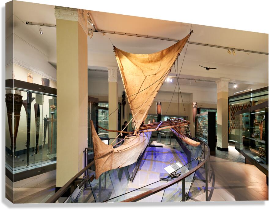 Maori canoe display at Auckland War Memorial Museum in New Zeala