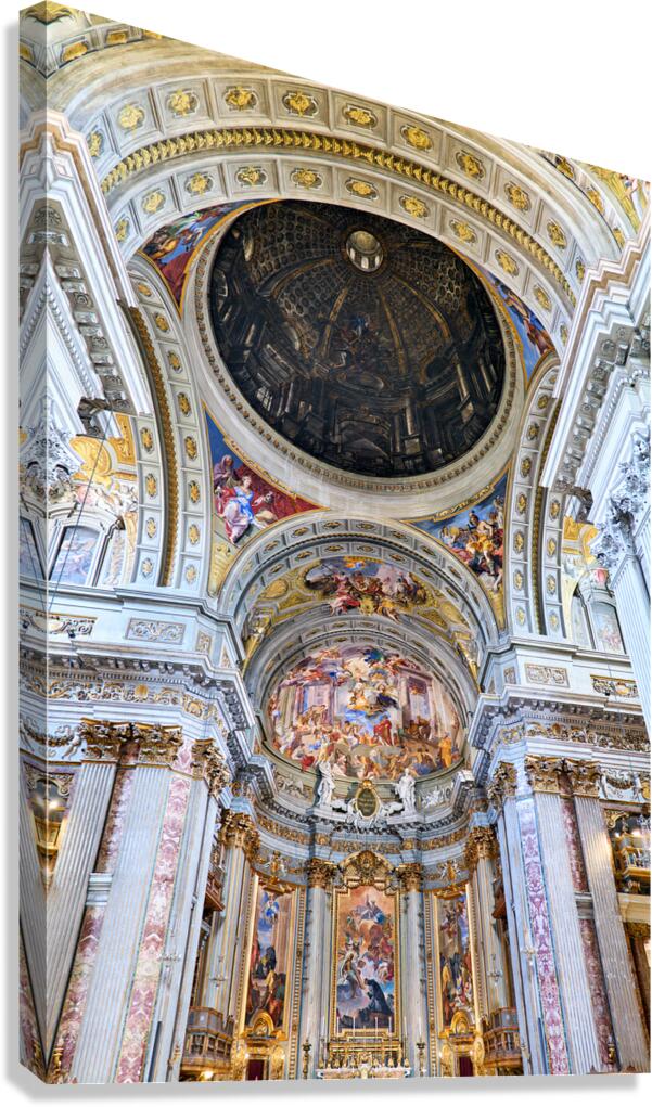 Church of St. Ignatius of Loyola in Rome shows interior design a
