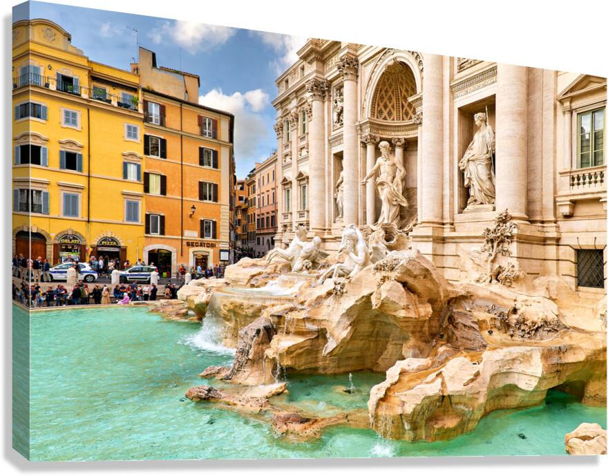 Visitors gather at Trevi Fountain in Rome Lazio Italy