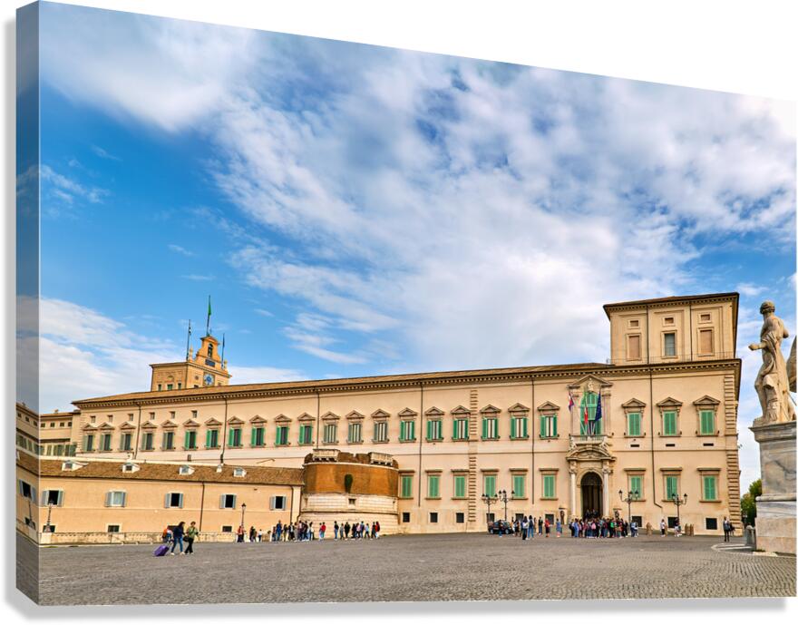 Visit to Quirinal Palace in Rome Italy with visitors exploring a