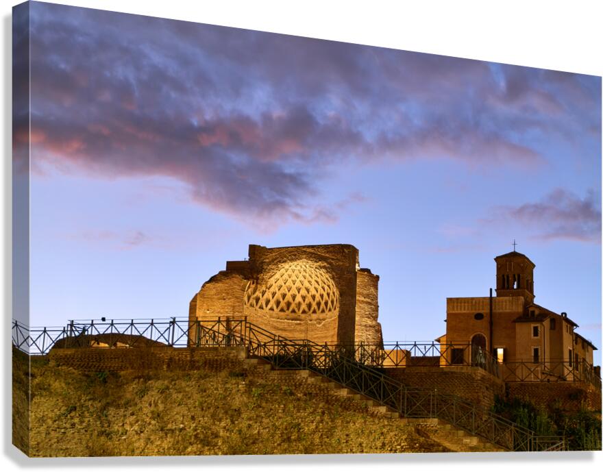 Visit to Temple of Venus and Roma at dusk in Rome Lazio Italy