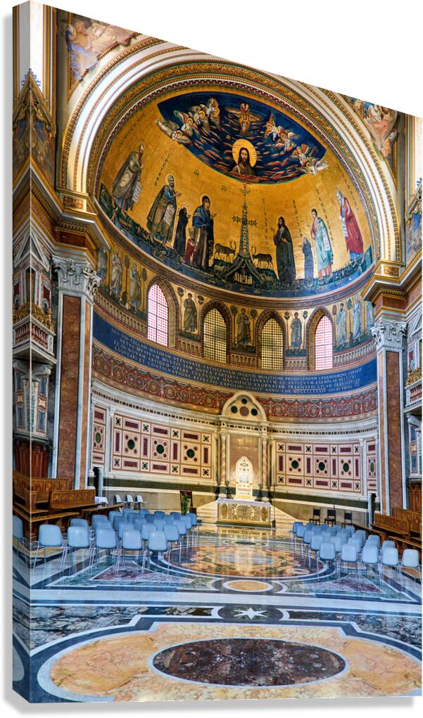Interior view of Archbasilica Cathedral in Rome Lazio Italy