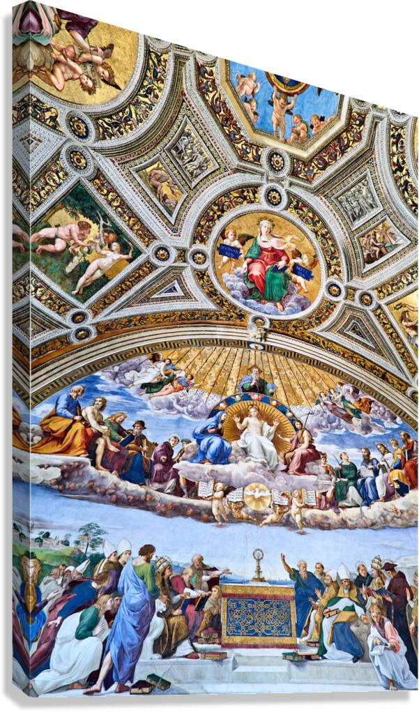 Exploring frescoes in Raphael rooms at Vatican Museums in Rome
