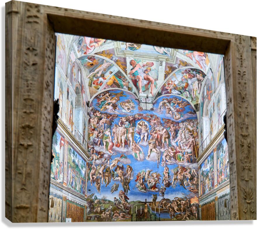 Visit to the Sistine Chapel in Vatican City showing The Last Jud