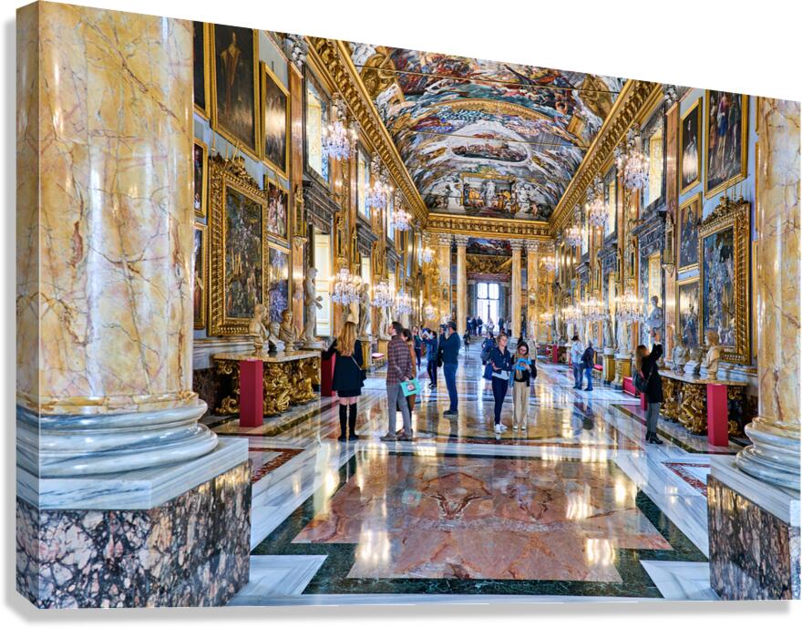 Visitors explore Colonna Art Gallery in Palazzo Colonna great ha