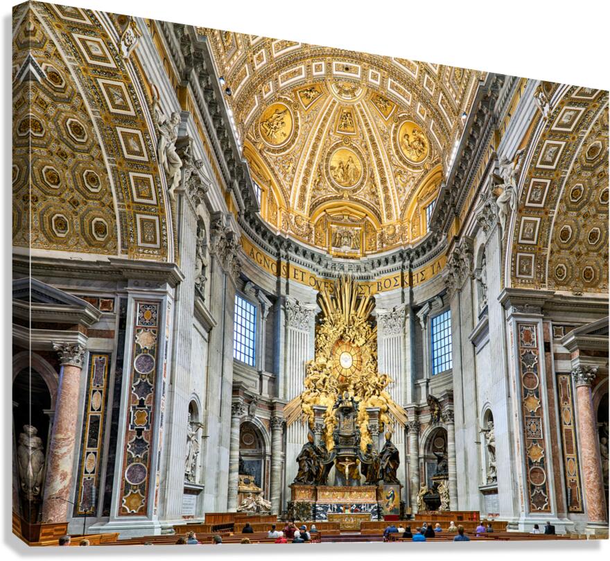 Visitors gather inside Saint Peters Basilica in Rome
