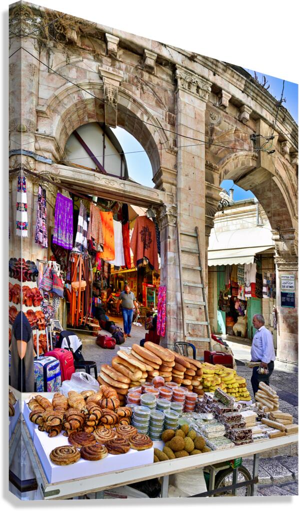 Bread and sweets stall in Old City of Jerusalem draws visitors