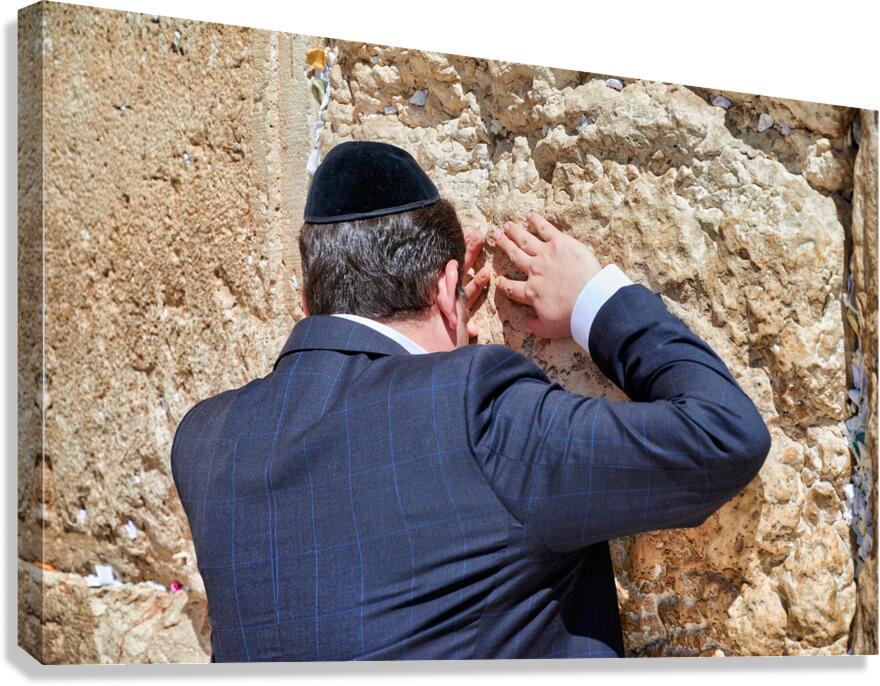 Orthodox Jew prays at the Wailing Wall in Jerusalem Israel